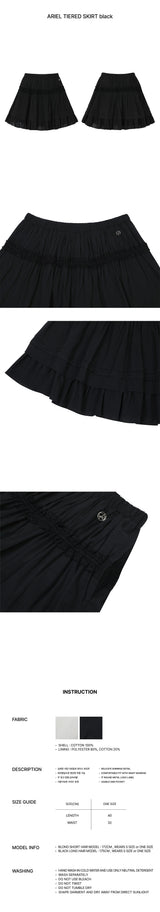 ARIEL TIERED SKIRT black