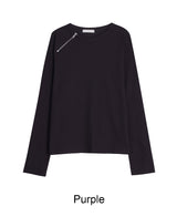レニドワッフルジッパーロングスリーブT