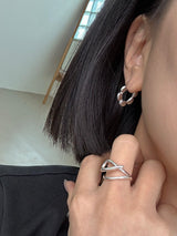 [925silver] フラワーパターンピアス