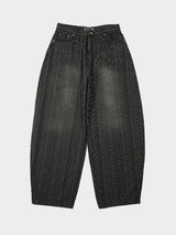 (UNISEX) ツイストストライプデニムパンツ