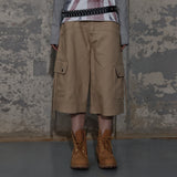 CROSS POCKET BERMUDA PANTS (BEIGE) F25ZD975