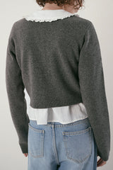 Basic round cardigan_charcoal
