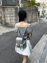 Lollipop striped off-shoulder sleeveless