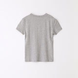 Slim label half tee Gray