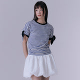ストライプノットTシャツ (COBALT BLUE)