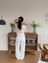 Daily Pintuck Long Wide Cotton Pants (2color)