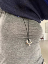 Silver star long necklace