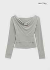 [MADE] Shailet SET - Halter Hood Sleeveless Top, Boat Neck Long Sleeve T-Shirt