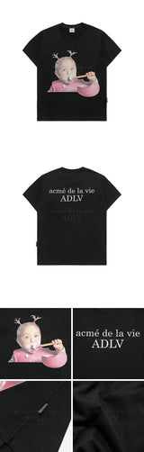 24FW ブラッシングティースガールベビーフェイス半袖Tシャツ (OVERSEAS EXCLUSIVE) ブラック