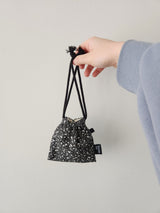 terazzo flat string pouch bag - black S