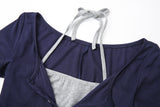 Halter Strap Layered Short Sleeve T-Shirt 231330362