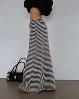 Duty Stripe Maxi Long Skirt