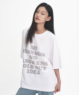 スローガンブラープリント半袖Tシャツ