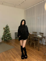 [UNISEX]Snowa cable Fleece Long Sleeve Hoodie 