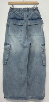 D-RING ZIPPER CARGO BALLOON PARACHUTE LONG PANTS🪽🩵🖤 - 2 COLORS