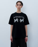 ツインリボンTシャツ　ブラック