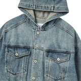 25SS OVERSIZE DENIM HOODIE TRACKER LIGHT BLUE