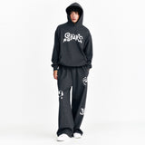 Symbol Embossed Sweat Pants Charcoal