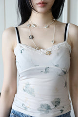 Flower Mesh Blanc Sleeveless