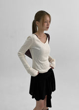 [MADE] Rubili Wide V-Neck Long Sleeve T-Shirt