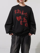 Checker Heart Overfit Sweatshirt