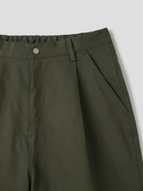 VIR Style Cotton Pin-Tuck Wide Bermuda Shorts
