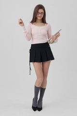 Amelie Lace layered top, Pink