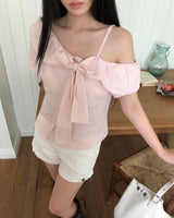 Lohain Ribbon Off-Shoulder Blouse