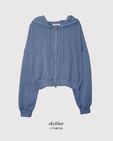 Everyday 2WAY Crop Loose Hood Zip-up (9color)