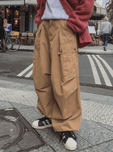 3スナップピンタックワイドカーゴパンツ