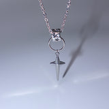 black wave ring star necklace