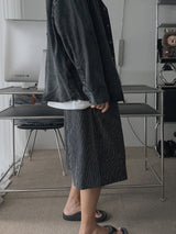 ASCLO Linen Stripe Bermuda Pants (2color)
