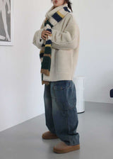 WOOL BLEND COLOR MUFFLER