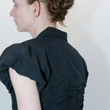 Smocked blouse black