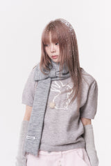 ミニリボンマフラー (gray)