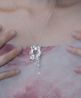 [MADE] melted heart frame necklace 02. pearl tail ver