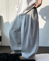 10000ソルド❤ フロントツーピンタックバルーンワイドオーバーパンツ 🩶🖤2カラー 🩶S-XL
