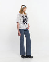 Velvet print Oversized T-Shirt _ WHITE