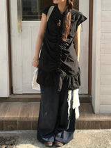 moshi summer denim wide pants