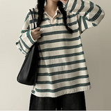Cog color Dangara collar long sleeve tee 