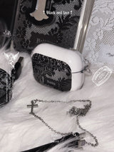 Black Veil Lace AirPods Case