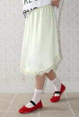 SATIN CURVED LACE SKIRT