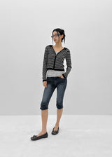 [MADE] Ripol Stripe Knit Hood Zip-Up (Set Available)