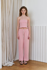 Waffle sweat pants_pink