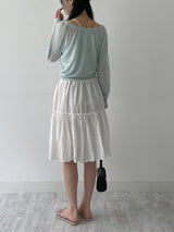 Shiny Flare Midi Skirt