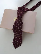 ベアエンブロイダリーネクタイ (BURGUNDY, NAVY 2COLORS!)