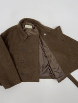 [wool70%] バーネットウールベルテッドショートコート