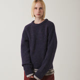 Saddle Sleeve Vintage Sweater_Purple Navy