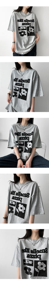 バード オーバーサイズ フィット フラワー ショートスリーブ Tシャツ