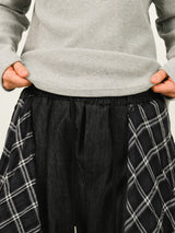 SE Non-fade Check Layered Denim Pants